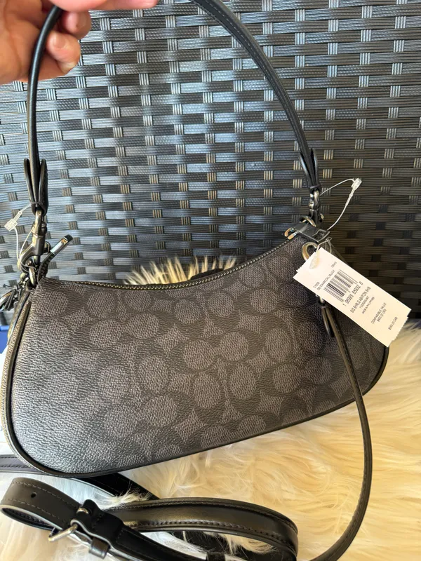 Coach NWT Ashton Bag In Signature Canvas Gunmetal Black cy658 - Image 2