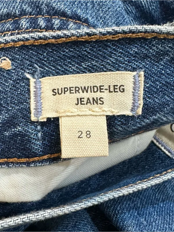 Madewell Superwide Leg Jeans High Rise Blue Denim Size 28 - Image 12