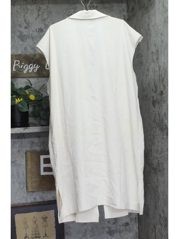 NWT Nina Parker Clasp-Front Duster Vest 323-B178W Winter Oat Off White 3X - Image 8