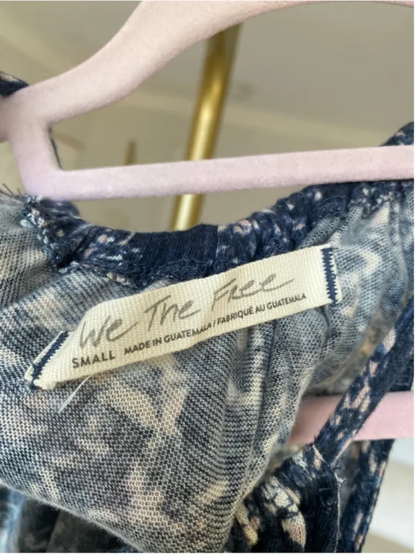 We‎ The Free People Navy Floral Halter Blouse Festival Boho Feminine Indie NWT - Image 6