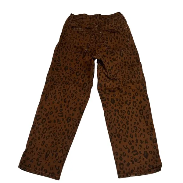 Universal Threads Women's Leopard Print High-Rise Jeans Size 0 Brown - Image 4