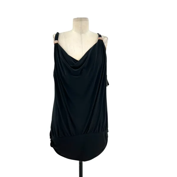 Miraclesuit Luxe Tankini Underwire Top Swim Gold Black Size US‎ 16 - Image 3