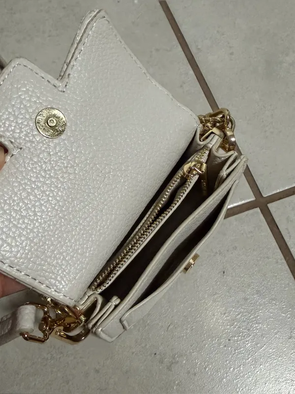 Steve‎ Madden Women Beige/White Quilted Mini Micro Crossbody Bag Charms. - Image 7