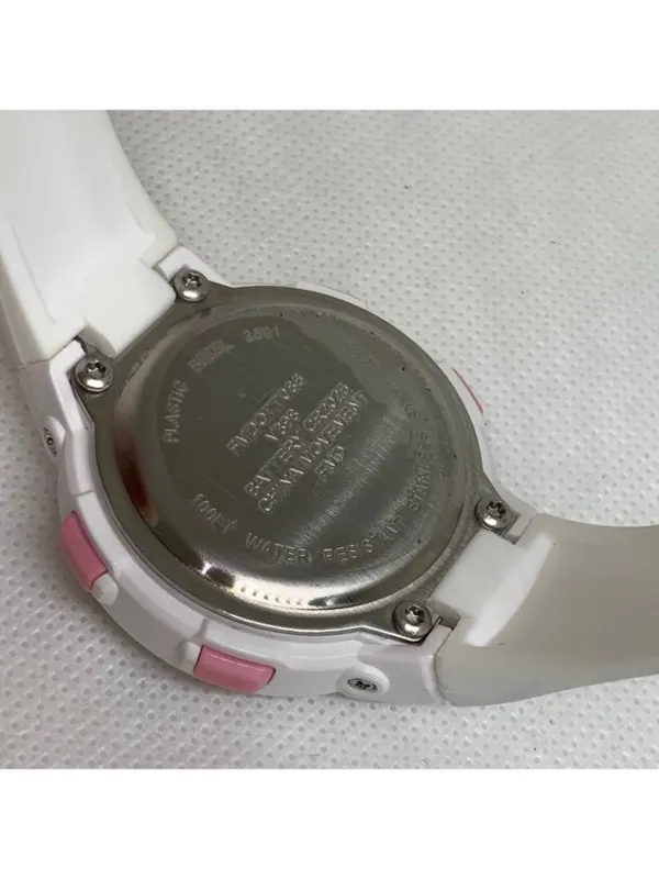 FMD women’s digital lcd watch white pink tone 40mm quartz multifunction running - Image 7