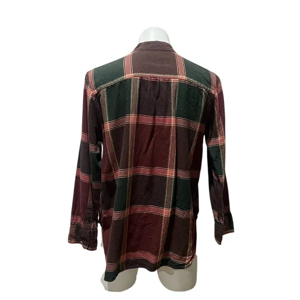 Madewell Blouse Womens Size M Multicolor Plaid Tie-Neck Button-Front - Image 4