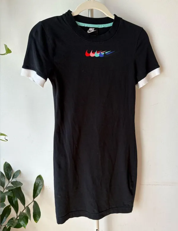 Nike Women's Black Mini Dress with Multicolor Logo - Image 2