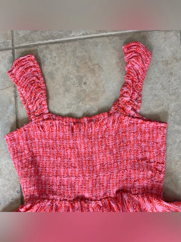 Free People Sweet Annie Mini Dress in Pink Combo Size Medium - Image 7