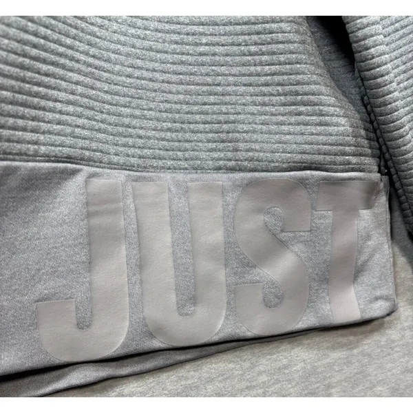 Nike‎ Dri Fit Gray Just Do It Sweatshirt Ribbed Texture Womens M Athleisure - Image 2