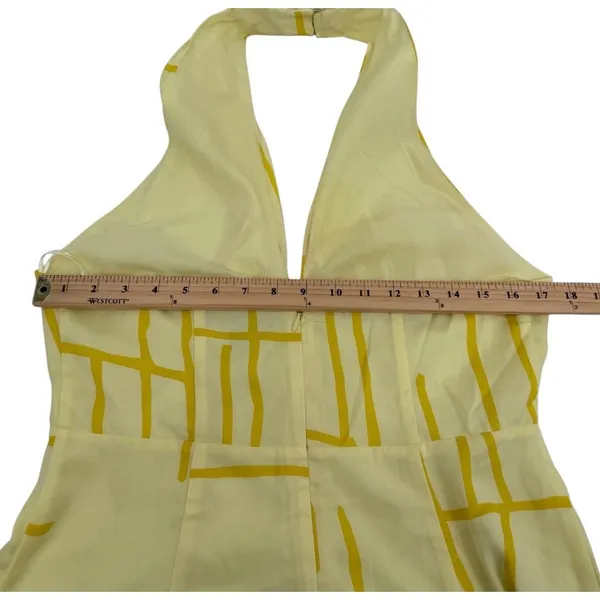 Banana Republic Dress Women 8 Yellow Halter‎ Midi Satin Sleeveless Summer NWT - Image 6