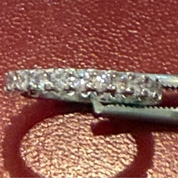Elegant Thin Silver Color Band with Shiny Cubic Zirconia band 6 - Image 5
