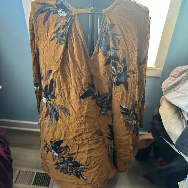 Free People Tree swing dress in amber combo high low hem - Image 2