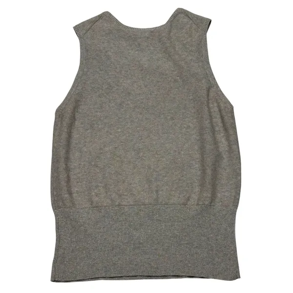 Tracy Reese Embellished Cashmere Cotton Sleeveless Sweater Top Grey Size Large - Image 5