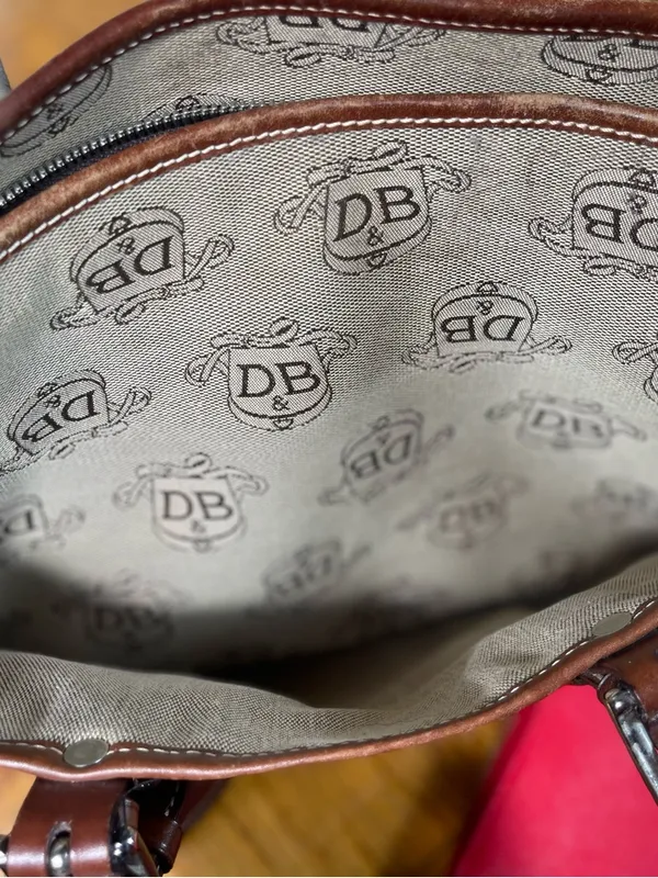 Dooney & Bourke Brown work office Executive Satchel Signature Logo Canvas bag - Image 6