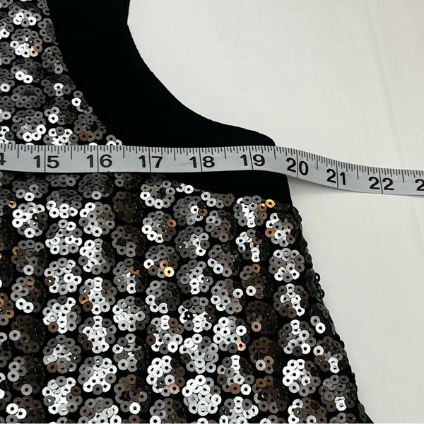 Victoria's Secret Womens Size Large Black Silver‎ Sequined Sheer Sleeveless Top - Image 8