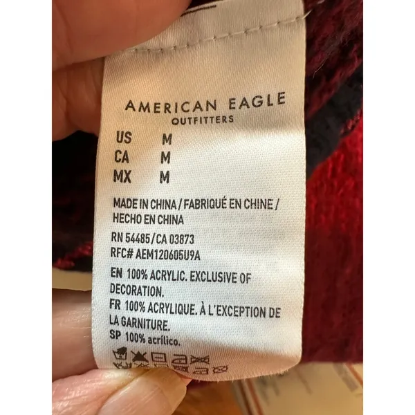 Red Ombre Long Sleeve Mock Neck Soft American Eagle Outfitters Sweater size M - Image 14