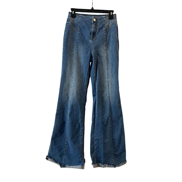 Free People We The Free Flare Wide Jeans High Rise size 26 Blue - Image 2