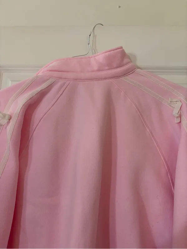 As Revival Cozy Light Pink Hooded Pullover Sweatshirt with Snap-Trim V-Neck - Image 6