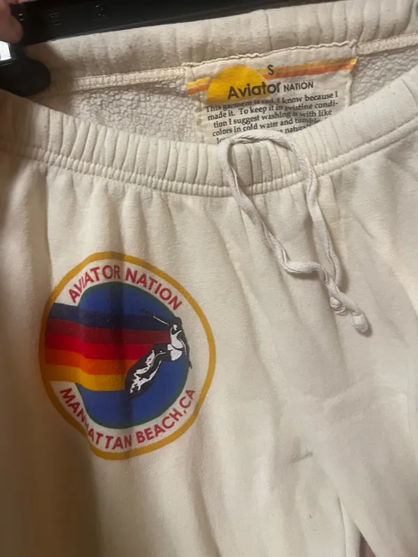 Aviator Nation light-Cream Logo sweats - Image 7