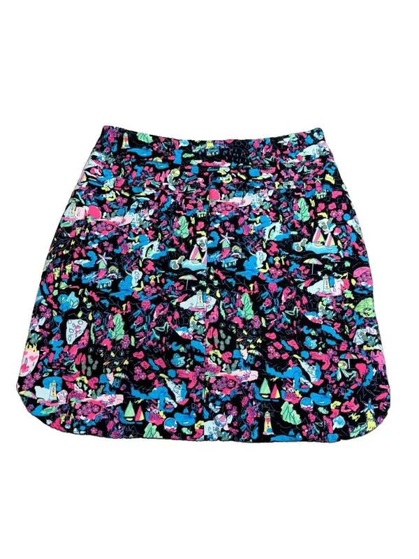 Lulu-B Skort Skirt Women's 2 Black Pink Geometric Stretch Performance Athletic - Image 2
