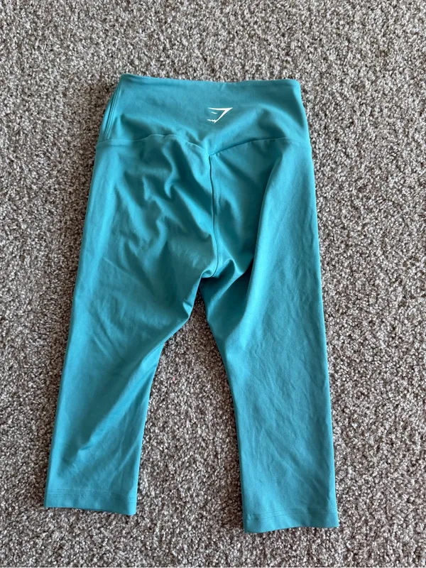 Gymshark Teal High-Waist Cropped Leggings - Image 4