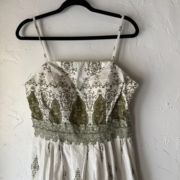 Y Apparel Dress Y2k Fairy Small White Green Boho Sundress‎ Crochet Lace Midi - Image 2