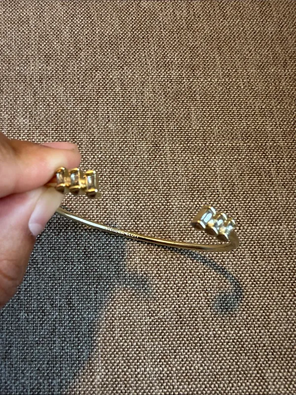 Kendra Scott Gold Open Cuff Bracelet with Pyramid Stud Ends - Image 3