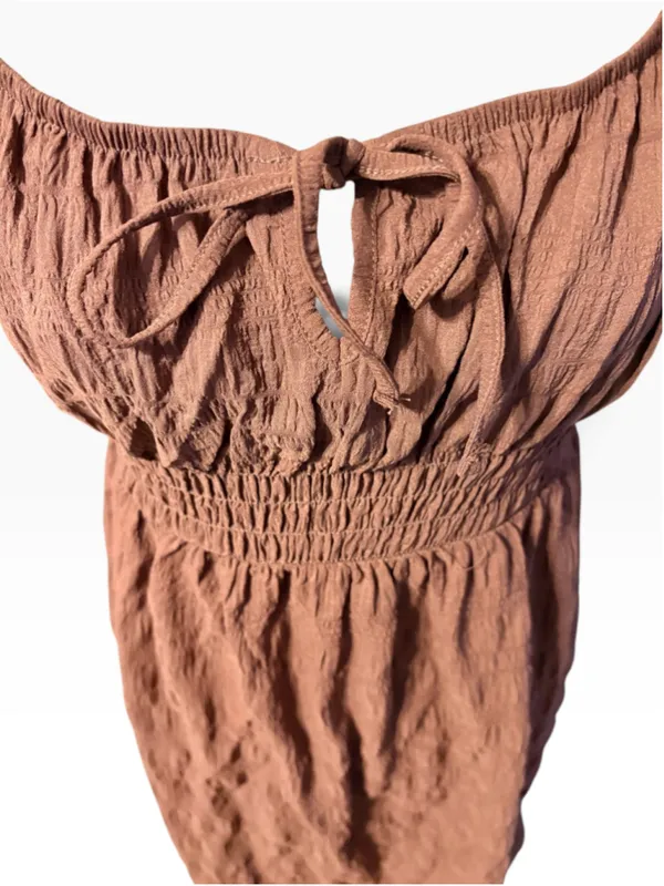 No Comment Brown Midi Dress Women’s Size L - Image 3