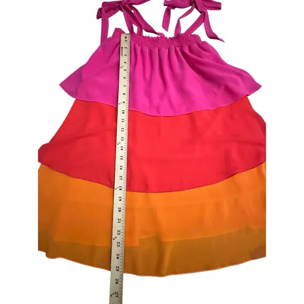 Show Me Your MuMu Gabriela Tiered Ruffle Mini Dress Small Rainbow Festival‎ HH10 - Image 4