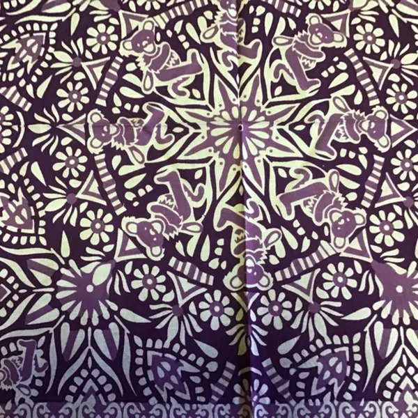 Purple Grateful Dead bears n flowers NWT bandana - Image 2