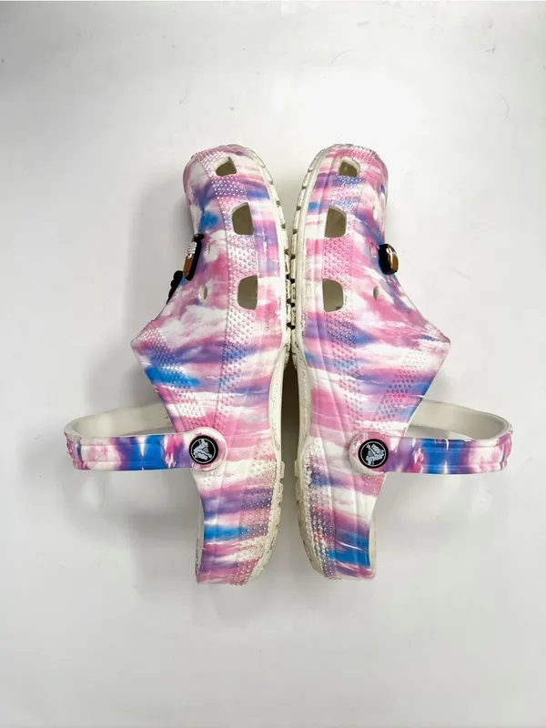 Crocs Classic Clogs Tie-Dye Pink Blue w/ Jibbitz | Men’s 8 / Women’s 10 - Image 4