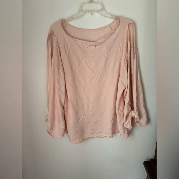 Lou & Grey Long Sleeve Cutout Arm Top Boat Neck Size XL Pink - Image 7