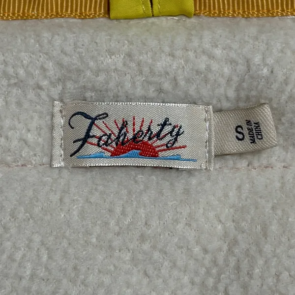 Faherty Sherpa Cobble Hill Quarter Zip Pullover Cream Small EUC‎ - Image 6