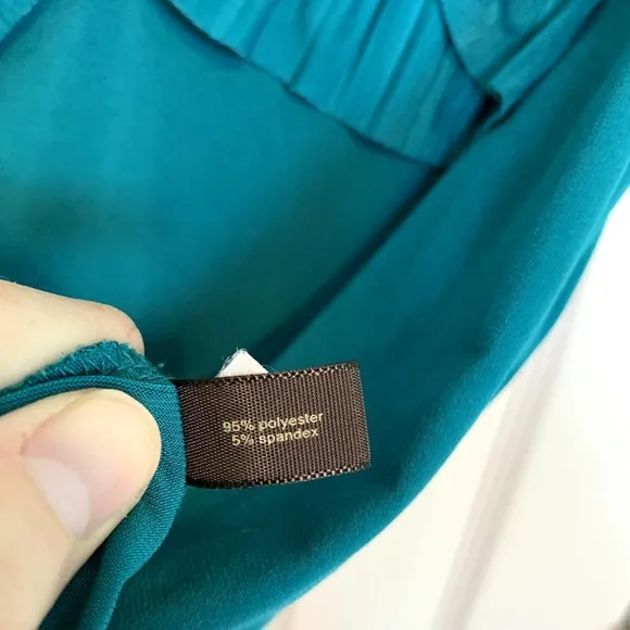 The Limited Women's Size Small Teal Ruffled‎ Neck Sleeveless Top - Image 5