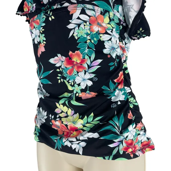 Tommy Bahama Floral Springs Flounce Tankini Top Swim Size XS - Image 6