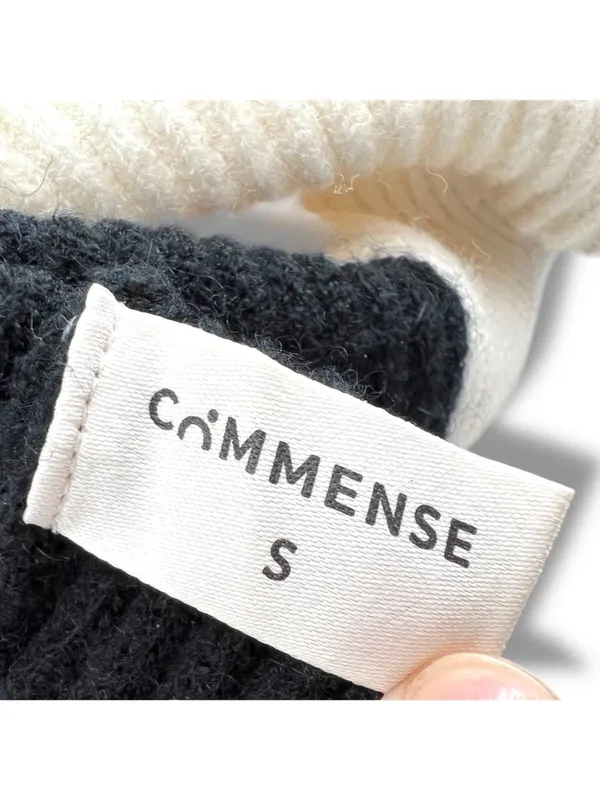 Commense Miss Paris Black White Colorblock Minimalist Knit Sweater Size Small - Image 8