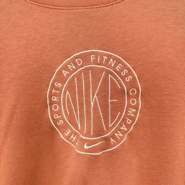 Nike Women's Size XS Femme Crew Jumper Terra Blush Pink Tan Loungewear Active - Image 3