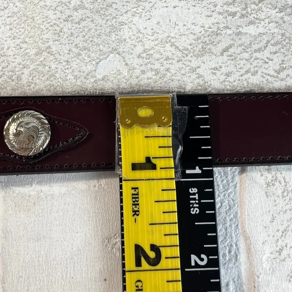 Justin Boots Leather Belt Womens 30‎ Brown Silver Concho Button Buckle Top Grain - Image 6