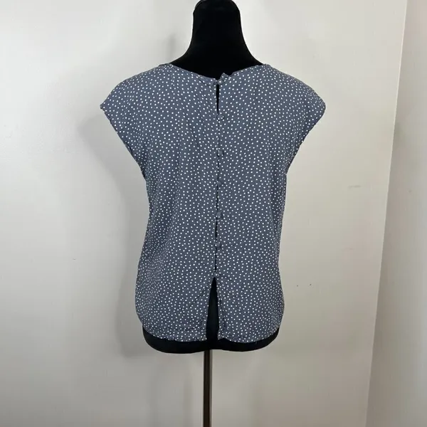 Abercrombie & Fitch Polka Dot Button Back Thick Strap Tank‎ Cap Sleeve Top - Image 3