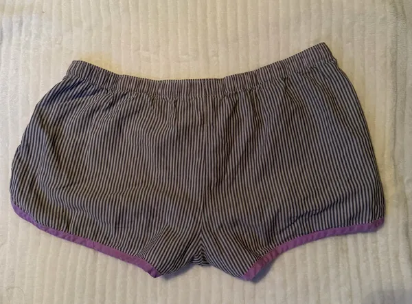 Victoria's Secret Striped Pajama Shorts Purple Gray Size S Small - Image 2