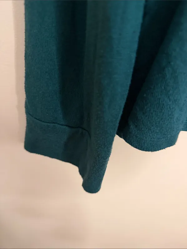 Woman’s Long Sleeve Henley Shirt - Teal Green - Image 4
