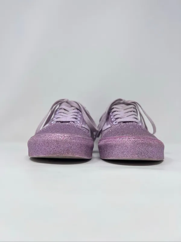 Vans Old Skool Lavender Purple Glitter Canvas Low Skate Sneakers Size 7 - Image 7