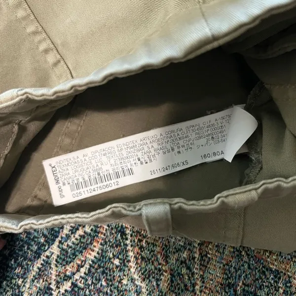 Zara BASIC Tan Cargo Utility Jacket XS Full Zip Asymmetrical Y2K Streetwear - Image 16