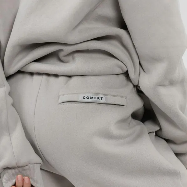 Comfrt Women's Grey and Cream Joggers-tracksuits - Image 2