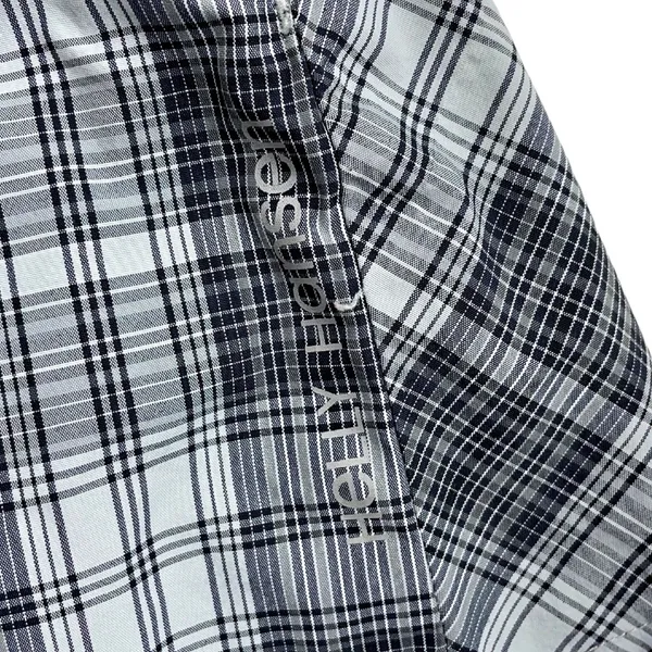 Helly Hansen Odin Women's Plaid Black Gray Snap Up Tie Waist Shirt SM GORP - Image 3