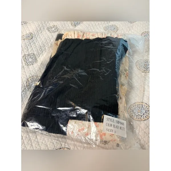 POL Boho Patchwork Balloon Wide Leg Pants, XL, Black Multi Jogger Style - Image 10