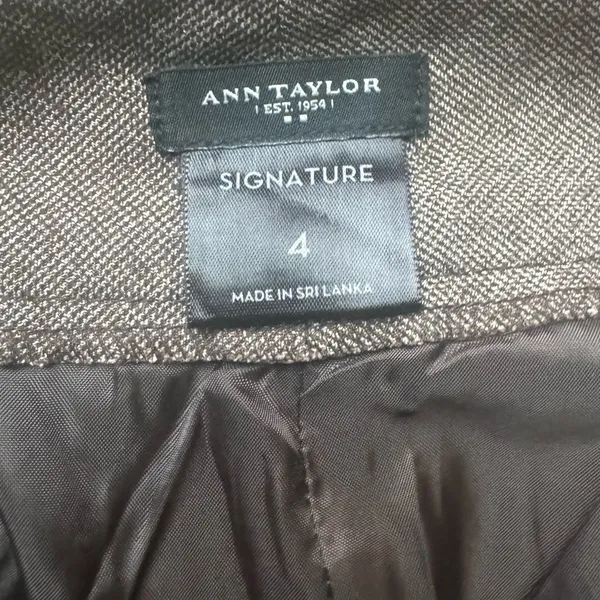 Ann Taylor Brown Signature Pants Women’s Size 4 Lined Work Trousers - Image 3