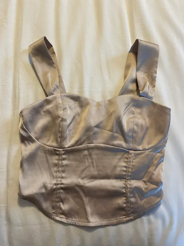 Cider Cream Satin Corset Top - Image 2