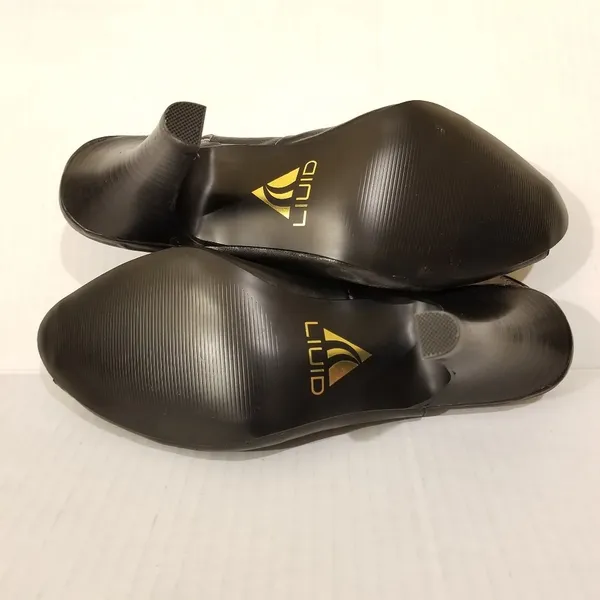 Liuid Shoes Black Leather Upper Slingback Peep Heel Size 6 - Image 7