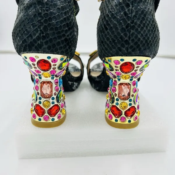 L'ARTISTE SPRING STEP Jewell Sz US 5.5-6 EUR36 Embellished Heel Platform Sandals - Image 9