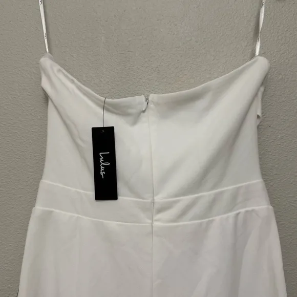 NEW Lulus Surely Stunning Ivory Strapless Bustier Jumpsuit Sz Medium - Image 5